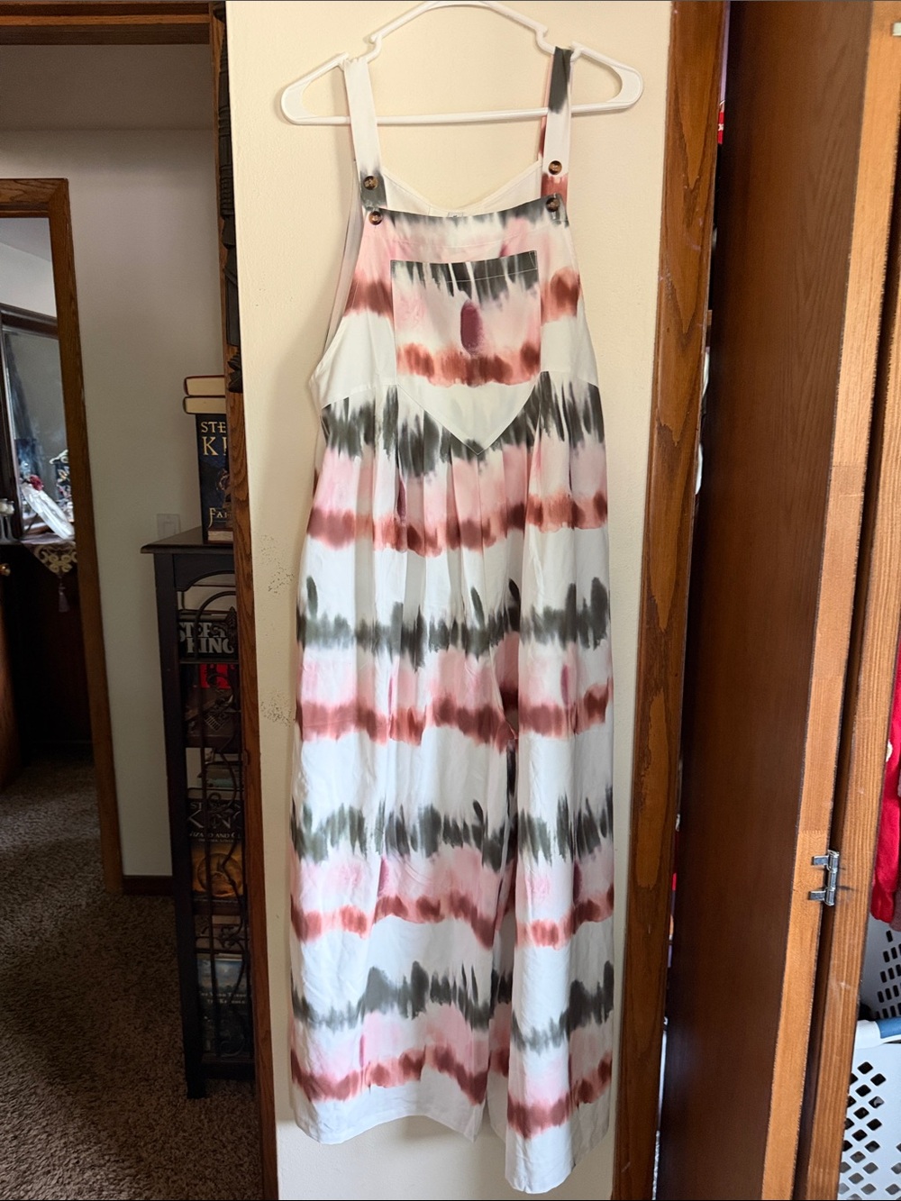 Sleeveless Tie-Dye Jumpsuit in Pink and Olive